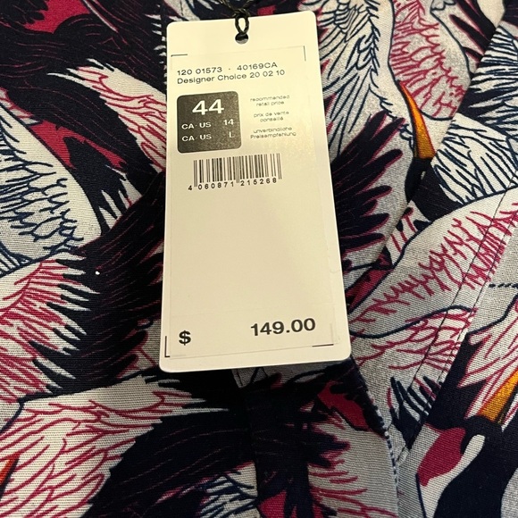 💜 OLSEN Printed Blouse with Crane Pattern – NWT – Size US 14 - Picture 3 of 8